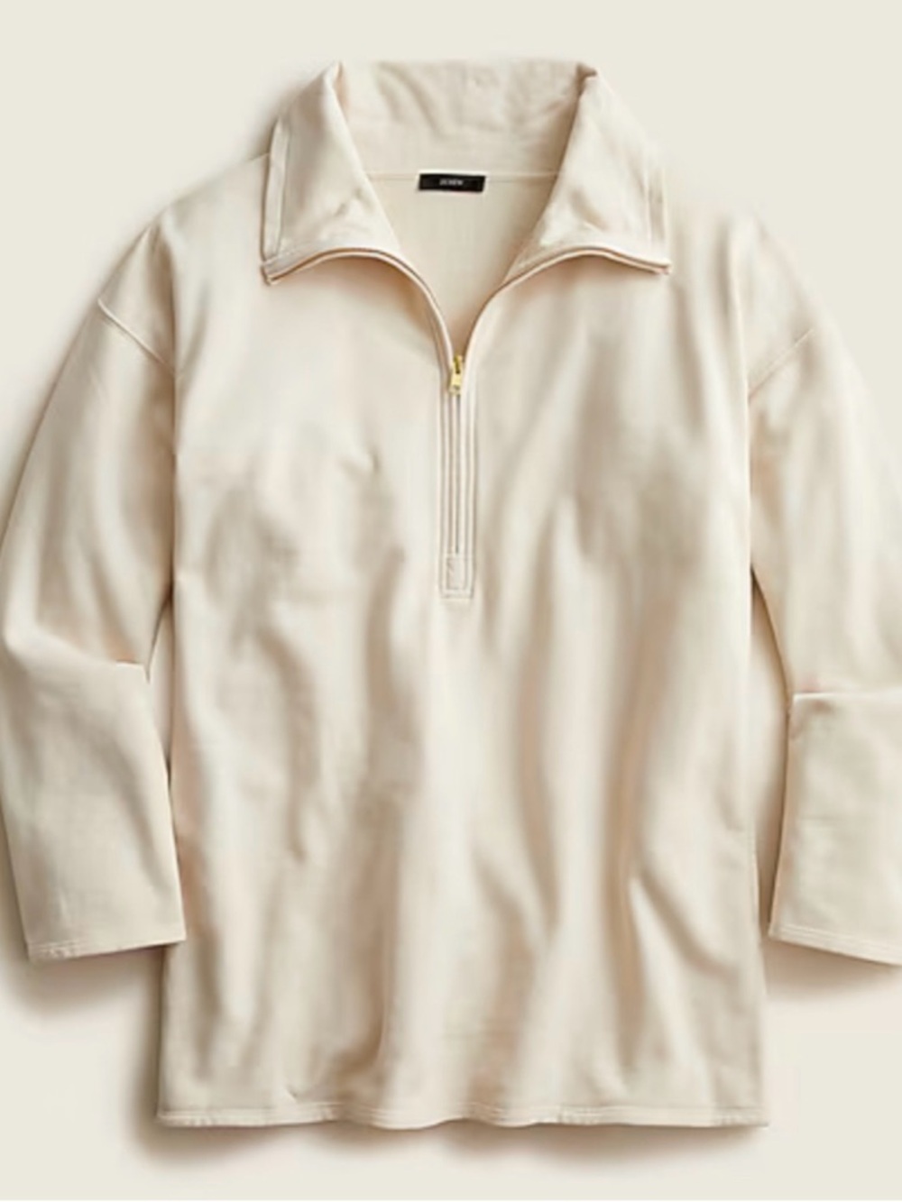 JCrew Cream Half-Zip Pullover Top